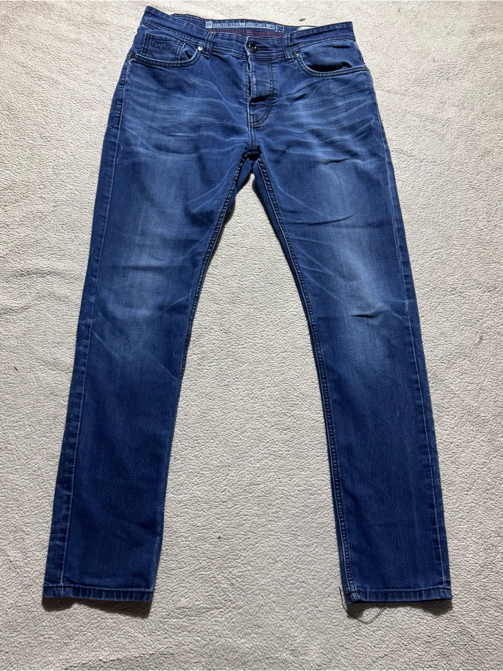 Being Human BH Jeans Mens 34 Slim Fit Blue Denim Button Fly Mid‎ Rise Meas 32x32